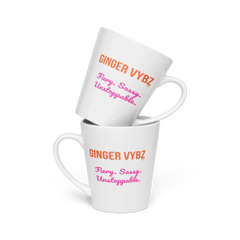 'GINGER VYBZ™ Fiery. Sassy. Unstoppable.' 12oz. White Latte Mug